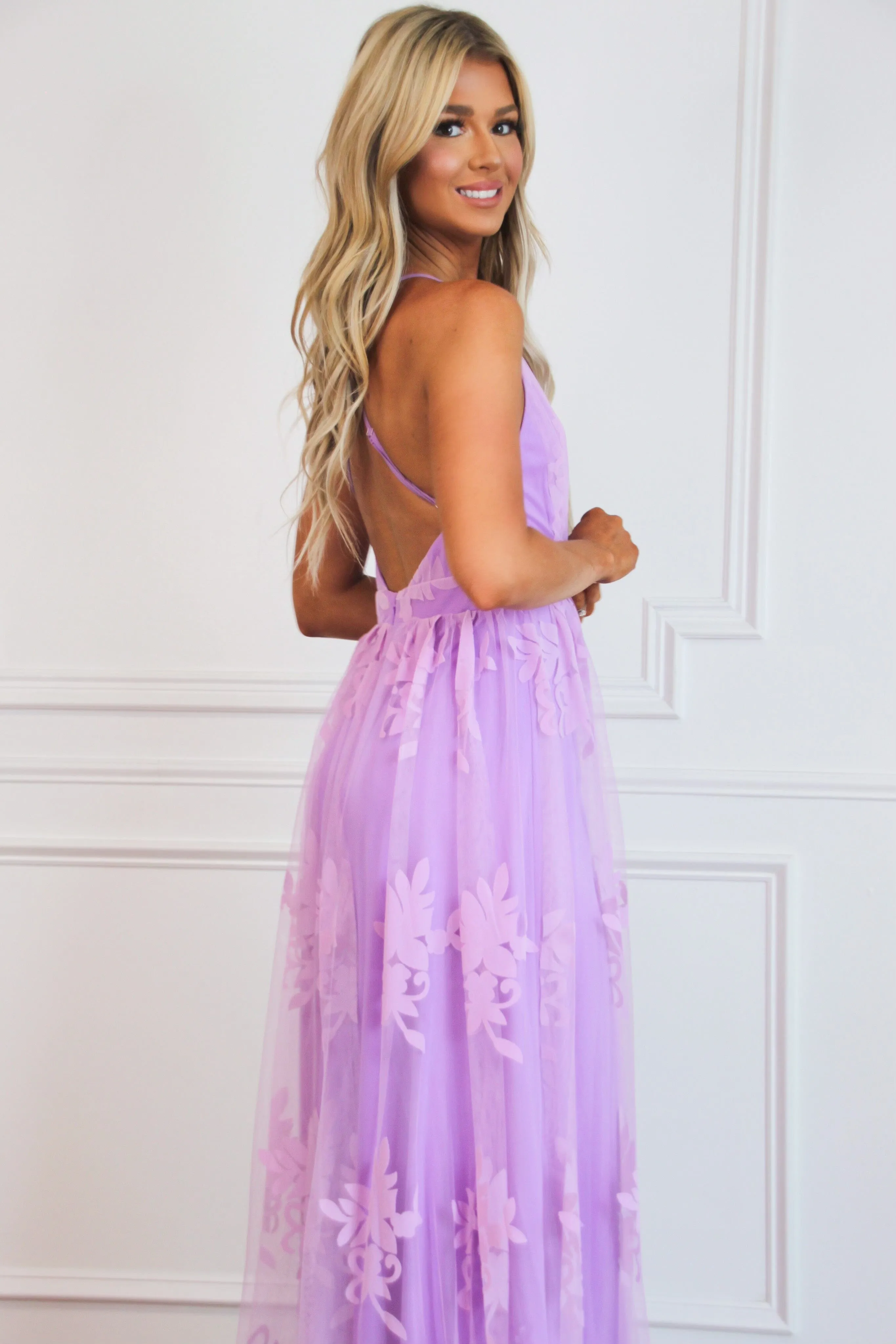 Here Comes the Bride Maxi Dress: Lavender sold by Bella and Bloom product image thumbnail 3