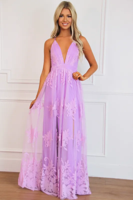 Here Comes the Bride Maxi Dress: Lavender sold by Bella and Bloom