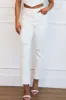 Irving Tummy Control Distressed Straight Denim: White sold by Bella and Bloom