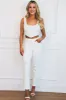 Irving Tummy Control Distressed Straight Denim: White sold by Bella and Bloom