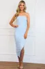 Harmony Ruched Midi Dress: Light Blue sold by Bella and Bloom