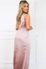 Power of Love Satin One Shoulder Maxi Dress: Mauve sold by Bella and Bloom