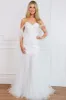 Naomi Off Shoulder Bow Lace Bustier Mermaid Wedding Dress: Off White sold by Bella and Bloom