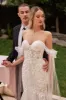 Naomi Off Shoulder Bow Lace Bustier Mermaid Wedding Dress: Off White sold by Bella and Bloom