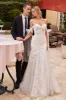 Naomi Off Shoulder Bow Lace Bustier Mermaid Wedding Dress: Off White sold by Bella and Bloom