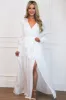 Winter Beauty Satin Maxi Dress: White sold by Bella and Bloom