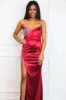 Add a Little Sparkle Rhinestone Satin Maxi Dress: Dark Red sold by Bella and Bloom