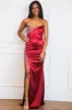 Add a Little Sparkle Rhinestone Satin Maxi Dress: Dark Red sold by Bella and Bloom