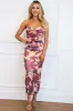 Blooming Orchard Floral Midi Dress: Plum/Mauve Multi sold by Bella and Bloom