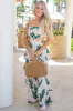 It's a Shore Thing Tiered Cutout Maxi Dress: Sand Multi sold by Bella and Bloom