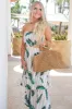 It's a Shore Thing Tiered Cutout Maxi Dress: Sand Multi sold by Bella and Bloom