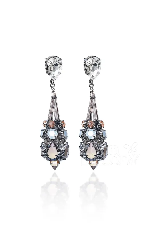 Charming Alloy Wedding Earrings with Jewel HG18010 sold by Cocomelody