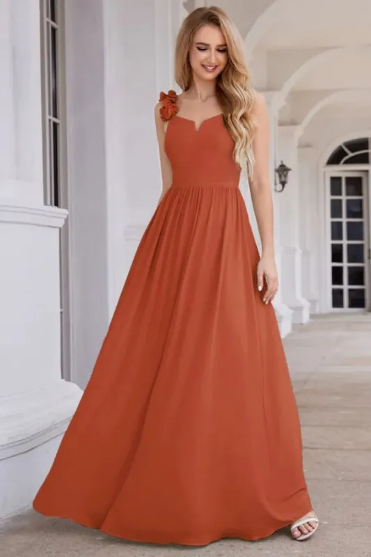 A-Line Floor Length Chiffon Bridesmaid Dress CB0722 sold by Cocomelody