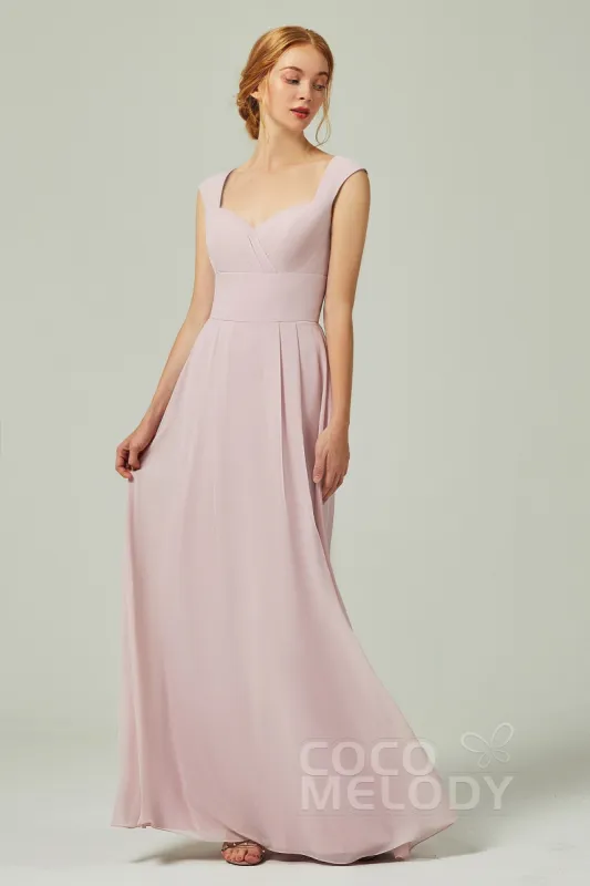 A-Line Floor Length Chiffon Bridesmaid Dress CB0315 sold by Cocomelody