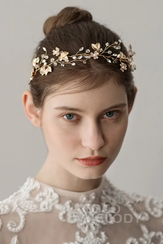 Alloy Headbands with Imitation Pearl and Crystals CH0207 sold by Cocomelody
