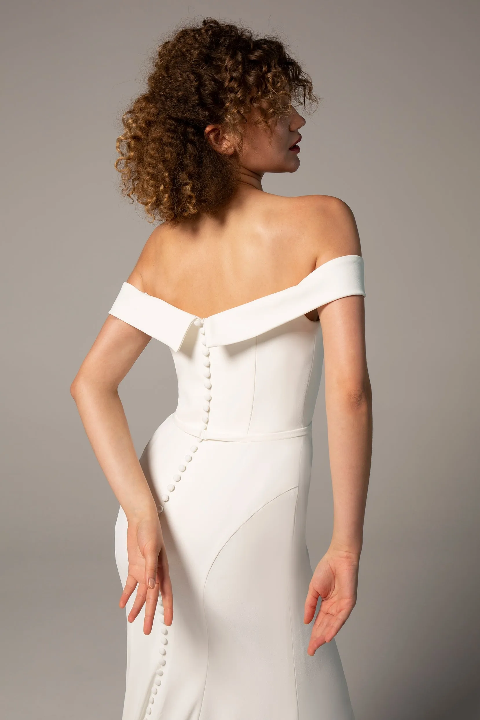 Trumpet-Mermaid Court Train Knitted Fabric Wedding Dress CW2366 sold by Cocomelody product image thumbnail 4