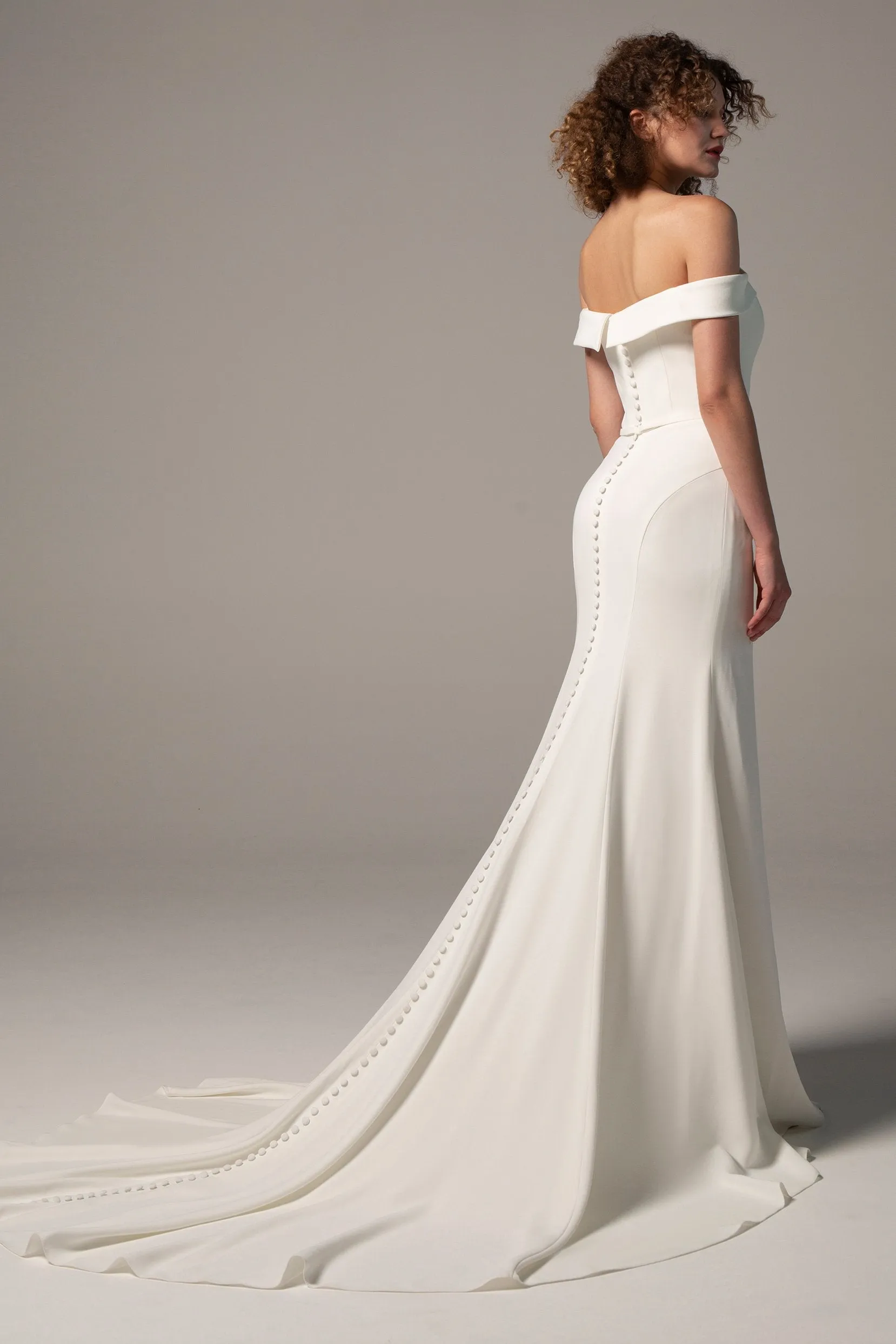 Trumpet-Mermaid Court Train Knitted Fabric Wedding Dress CW2366 sold by Cocomelody product image thumbnail 2