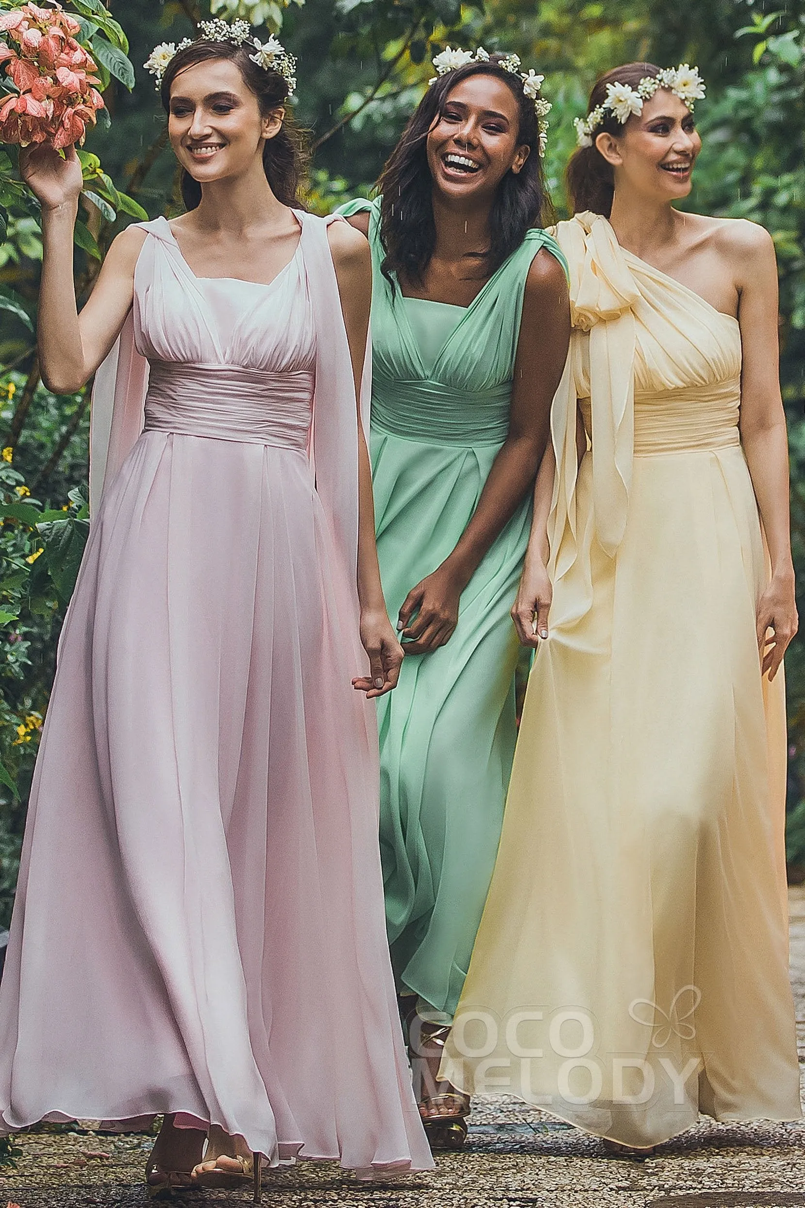 Sheath Floor Length Chiffon Bridesmaid Dress JOZF15001 sold by Cocomelody