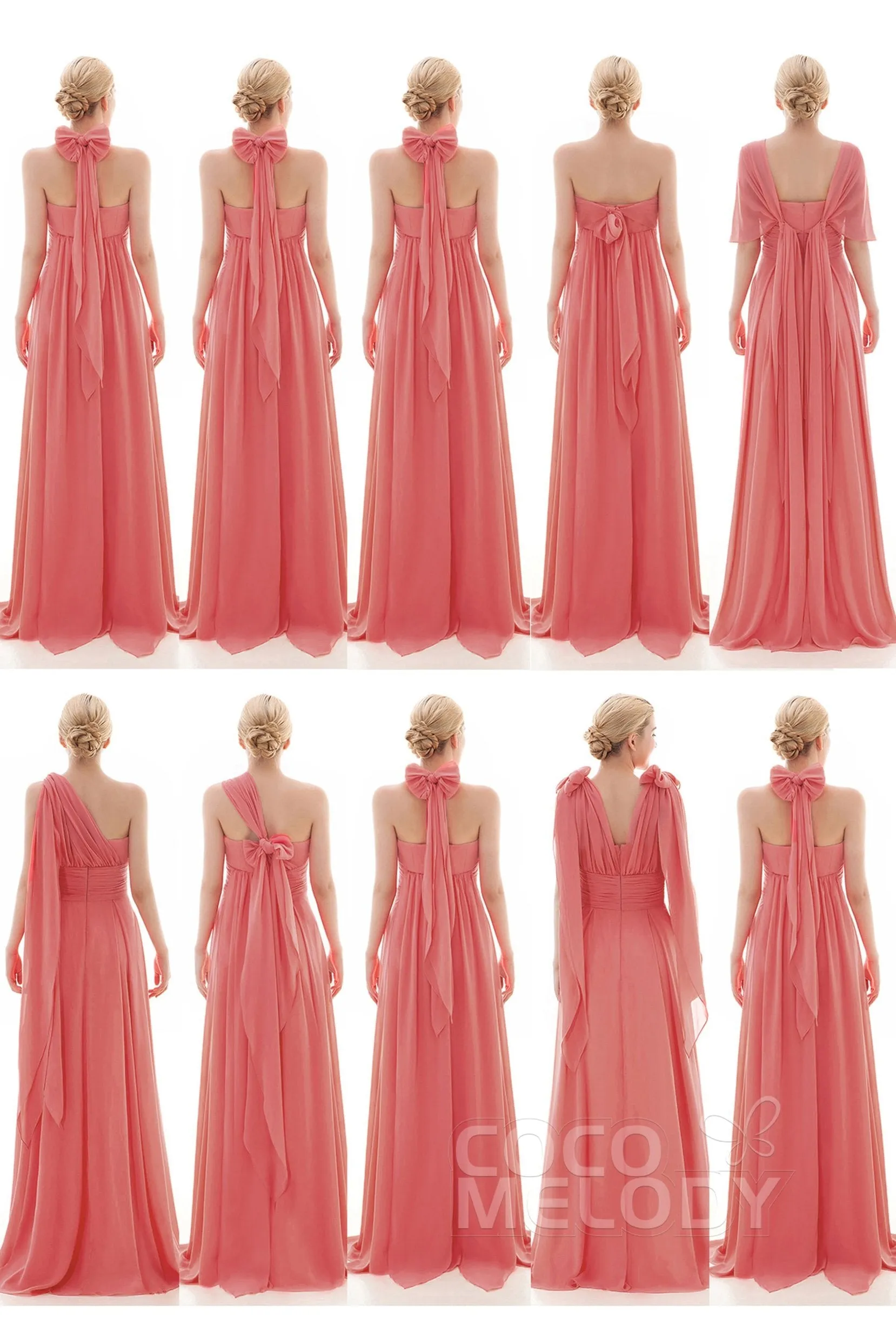 Sheath Floor Length Chiffon Bridesmaid Dress JOZF15001 sold by Cocomelody product image thumbnail 5