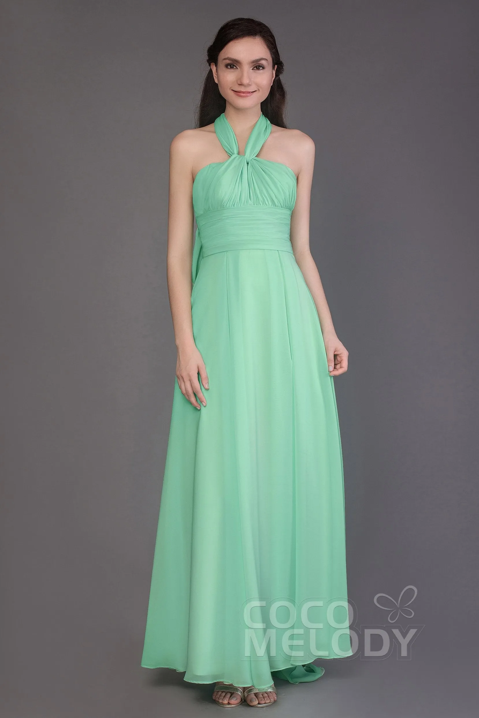 Sheath Floor Length Chiffon Bridesmaid Dress JOZF15001 sold by Cocomelody product image thumbnail 2