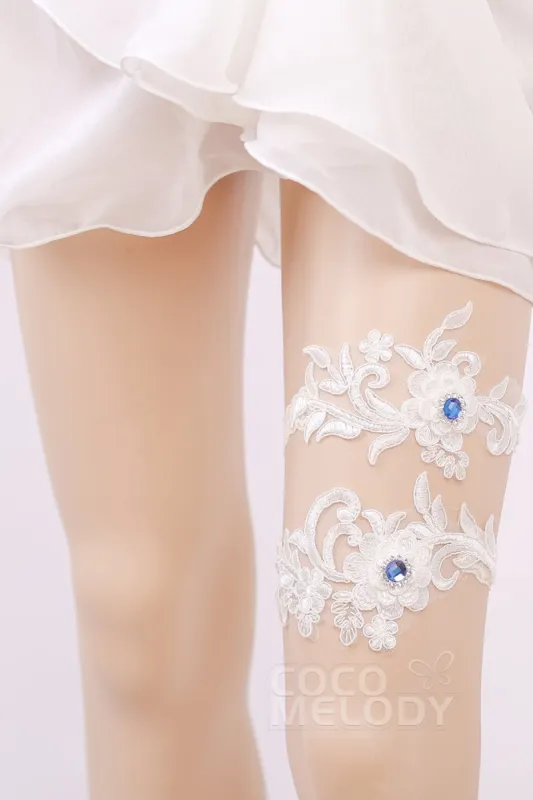 Lace Wedding Garter with Diamond WD17017 sold by Cocomelody