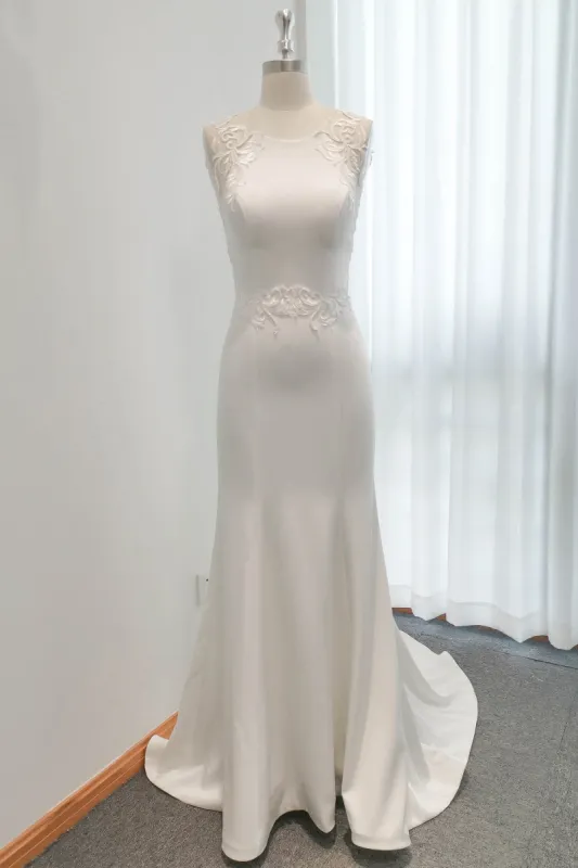 Mermaid Sweep-Brush Stretch Satin Wedding Dress CW3123 sold by Cocomelody