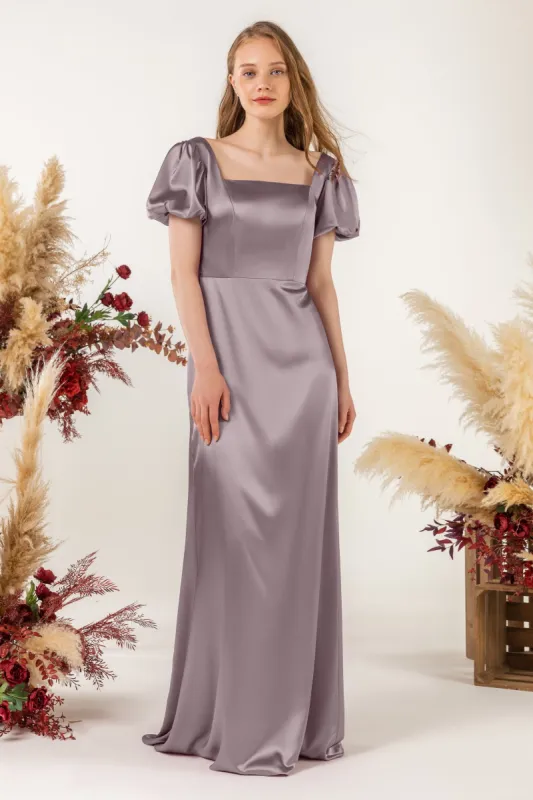 Sheath Sweep Acetate Satin Bridesmaid Dress Formal Dresses CB0511 sold by Cocomelody