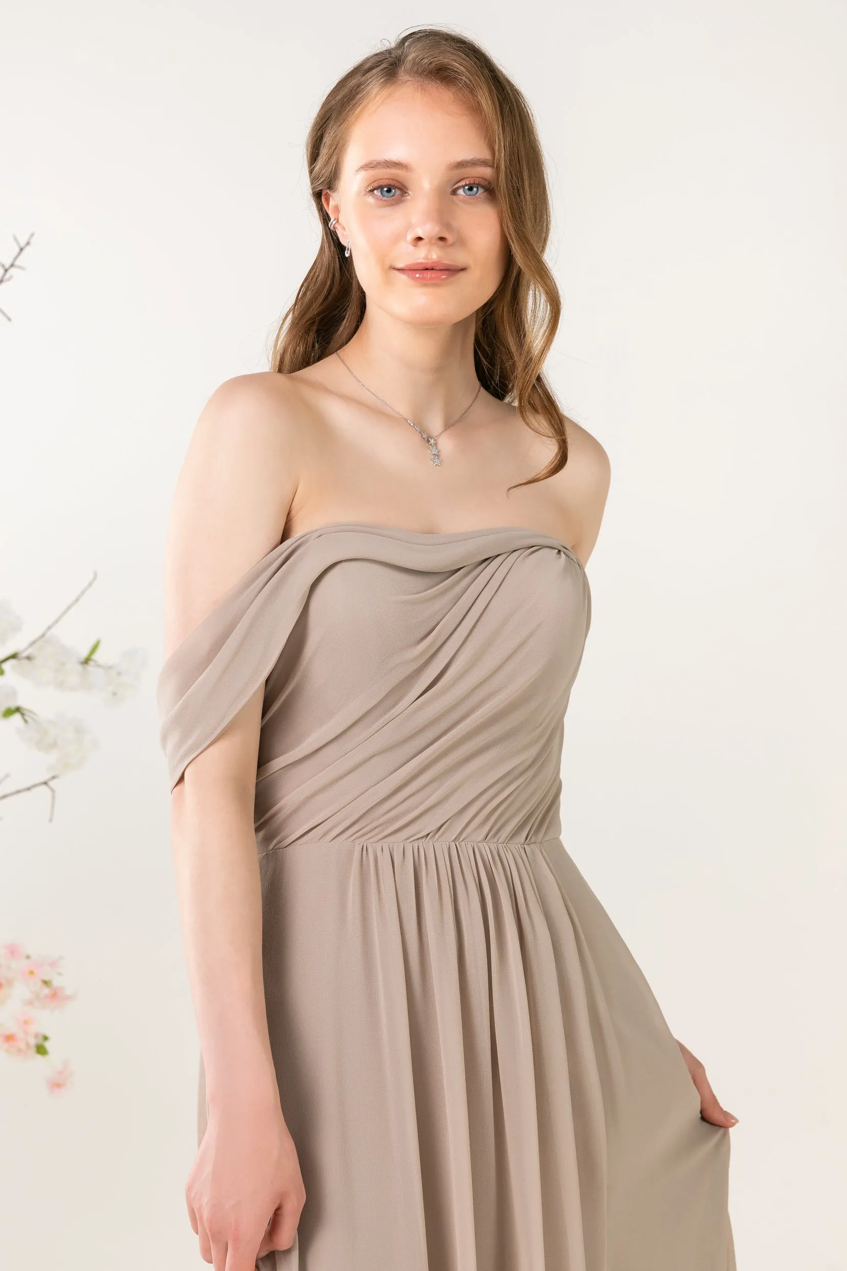 A-Line Sweep-Brush Train Chiffon Bridesmaid Dress CB0454 sold by Cocomelody product image thumbnail 5