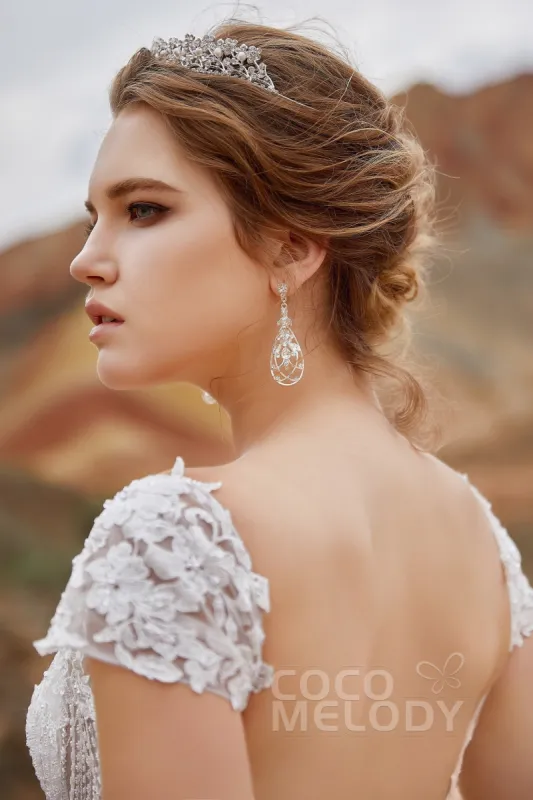 Silver Cloud Alloy Wedding Earrings with Rhinestone HG17010 sold by Cocomelody