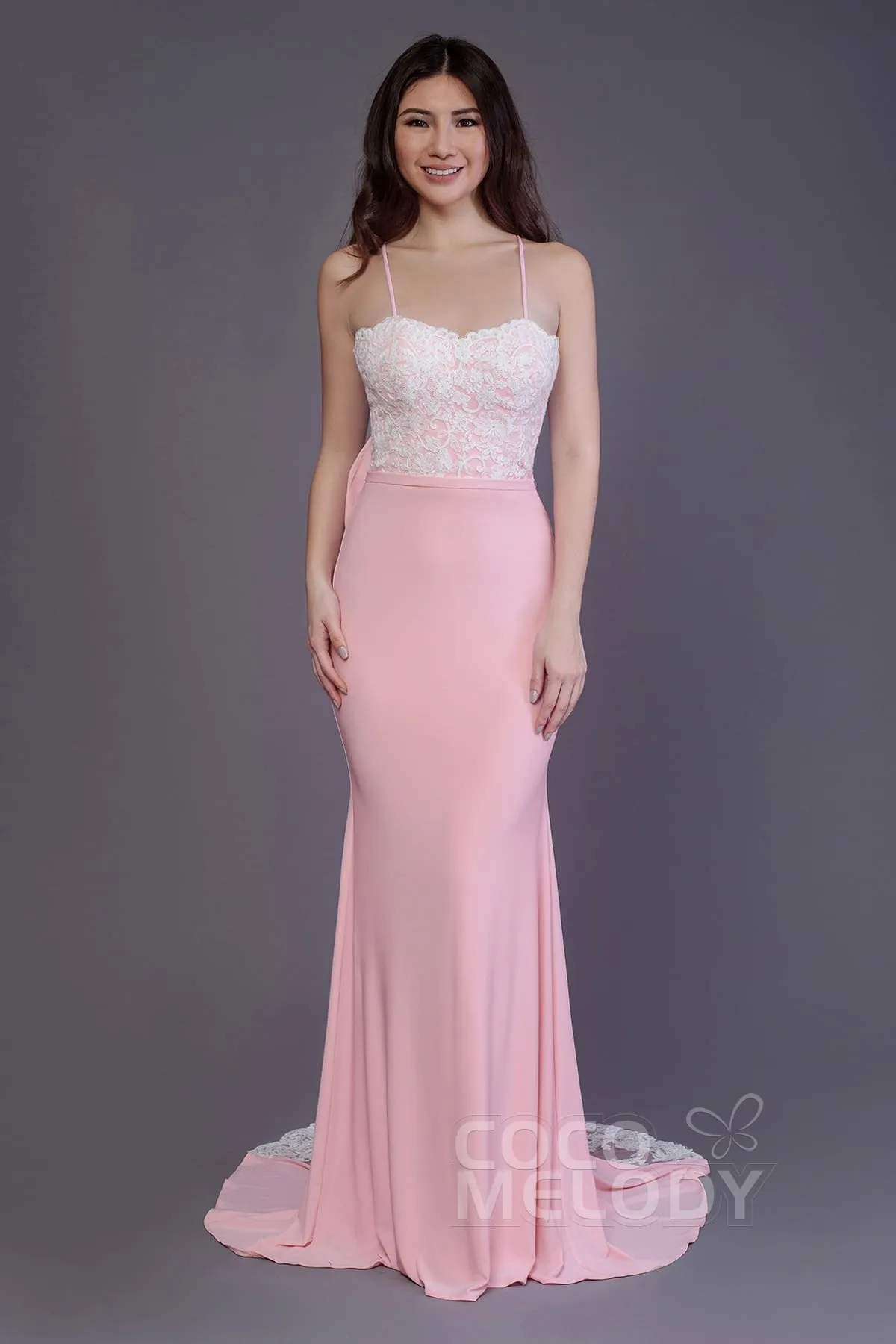 Mermaid Sweep Train Knitted Fabric Bridesmaid Dress PR3565 sold by Cocomelody