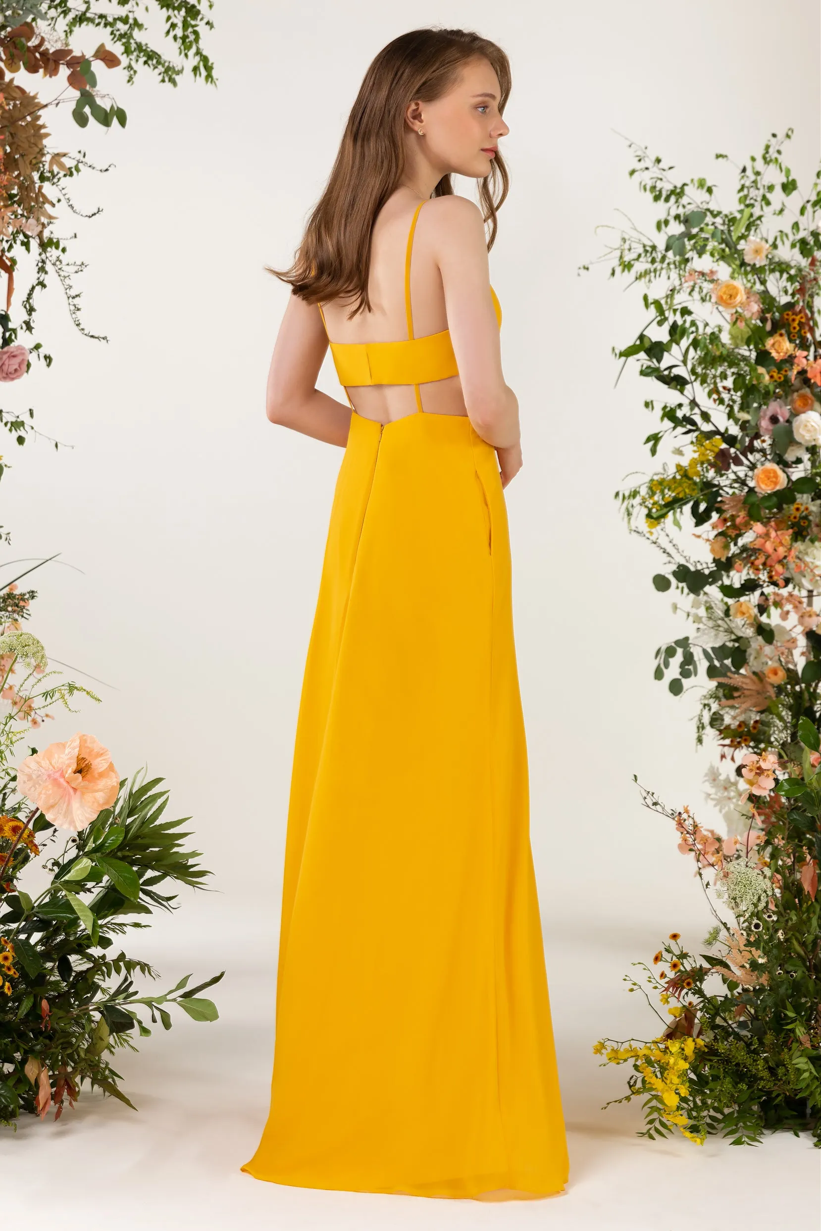 Sheath Sweep-Brush Train Chiffon Bridesmaid Dress CB0466 sold by Cocomelody product image thumbnail 4