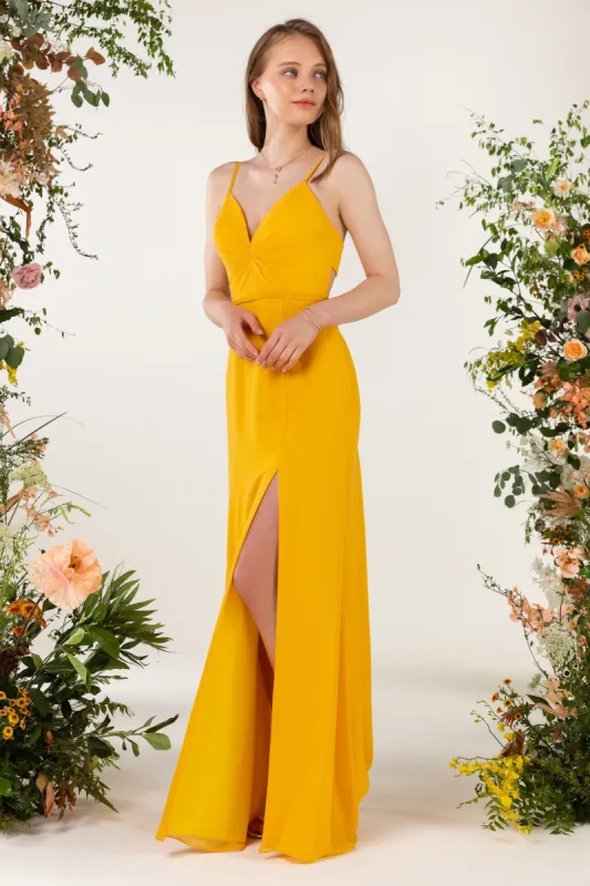 Sheath Sweep-Brush Train Chiffon Bridesmaid Dress CB0466 sold by Cocomelody