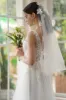 A-Line Sweep-Brush Train Lace Tulle Wedding Dress CW3306 sold by Cocomelody