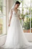 A-Line Sweep-Brush Train Lace Tulle Wedding Dress CW3306 sold by Cocomelody
