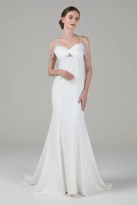 Mermaid Court Train Elastic Cloth Wedding Dress CW2563 sold by Cocomelody