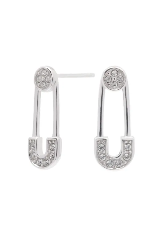 Rhodium plated Earrings with Crystals CE0098 sold by Cocomelody