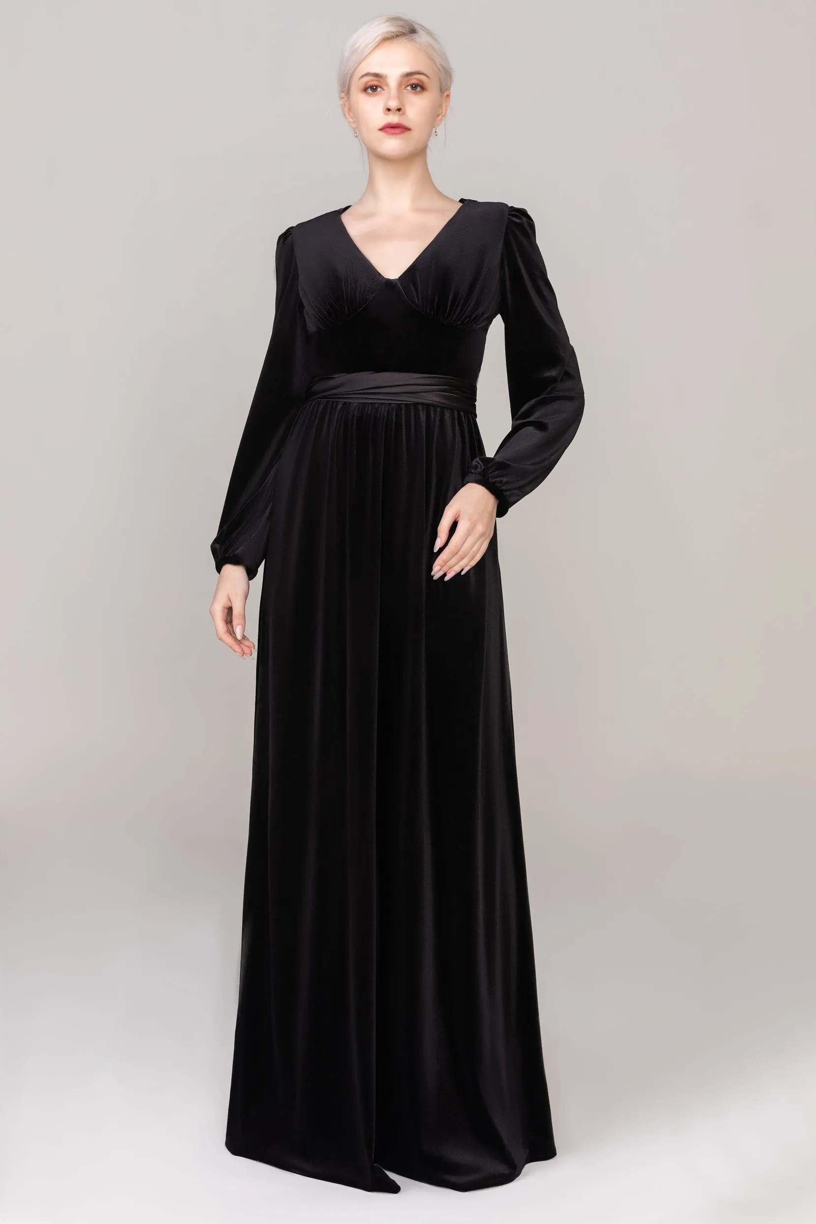 Sheath-Column Floor Length Velvet Dress CS0332 sold by Cocomelody product image thumbnail 3