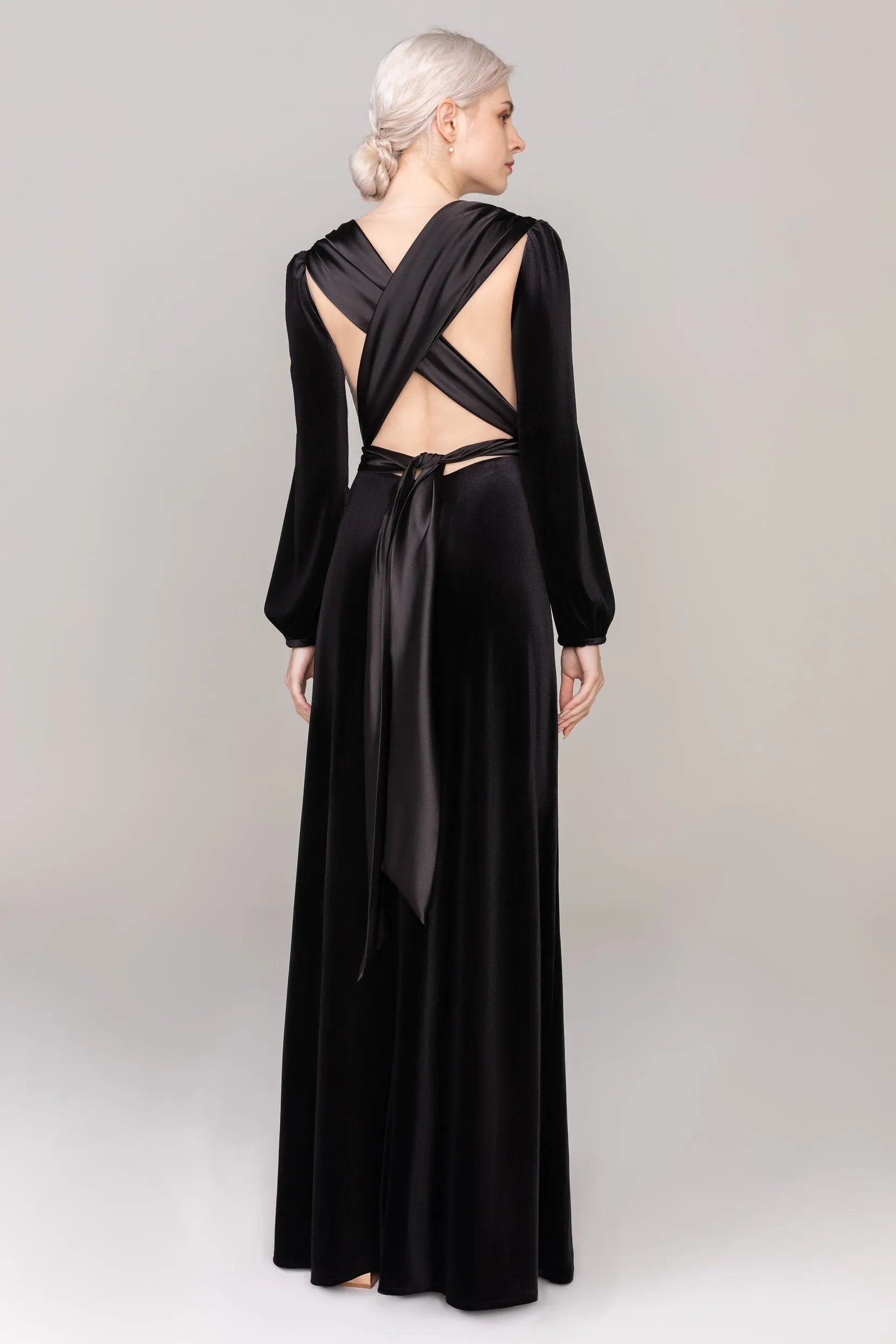 Sheath-Column Floor Length Velvet Dress CS0332 sold by Cocomelody product image thumbnail 2