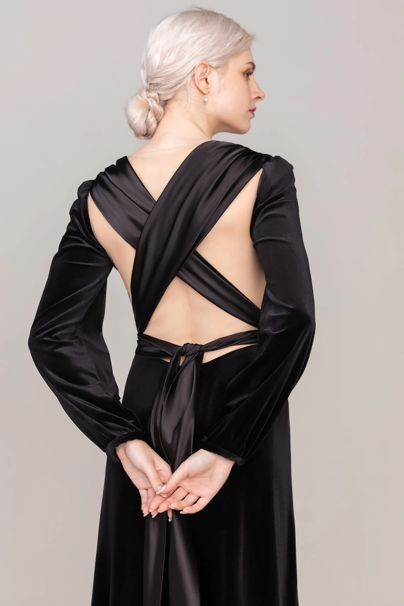 Sheath-Column Floor Length Velvet Dress CS0332 sold by Cocomelody product image thumbnail 5