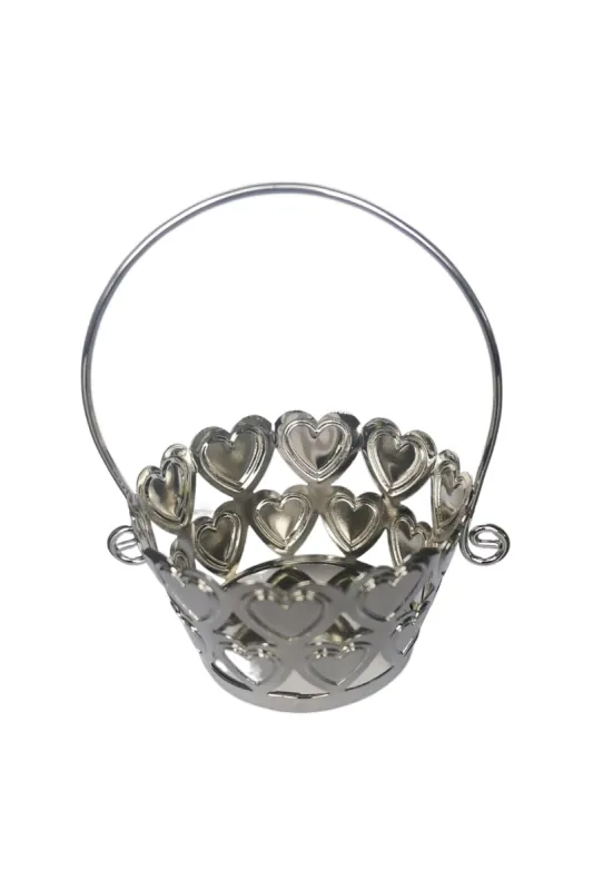 Mini Round Silver Metal Favor Baskets CGF0268 (Set of 12 pcs) sold by Cocomelody