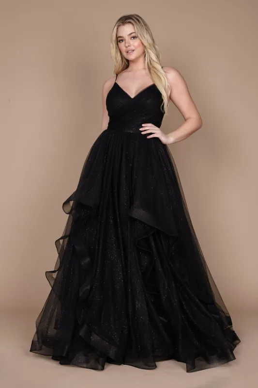 A-Line Sweep-Brush Train Sparkle Tulle Dress CG0229 sold by Cocomelody