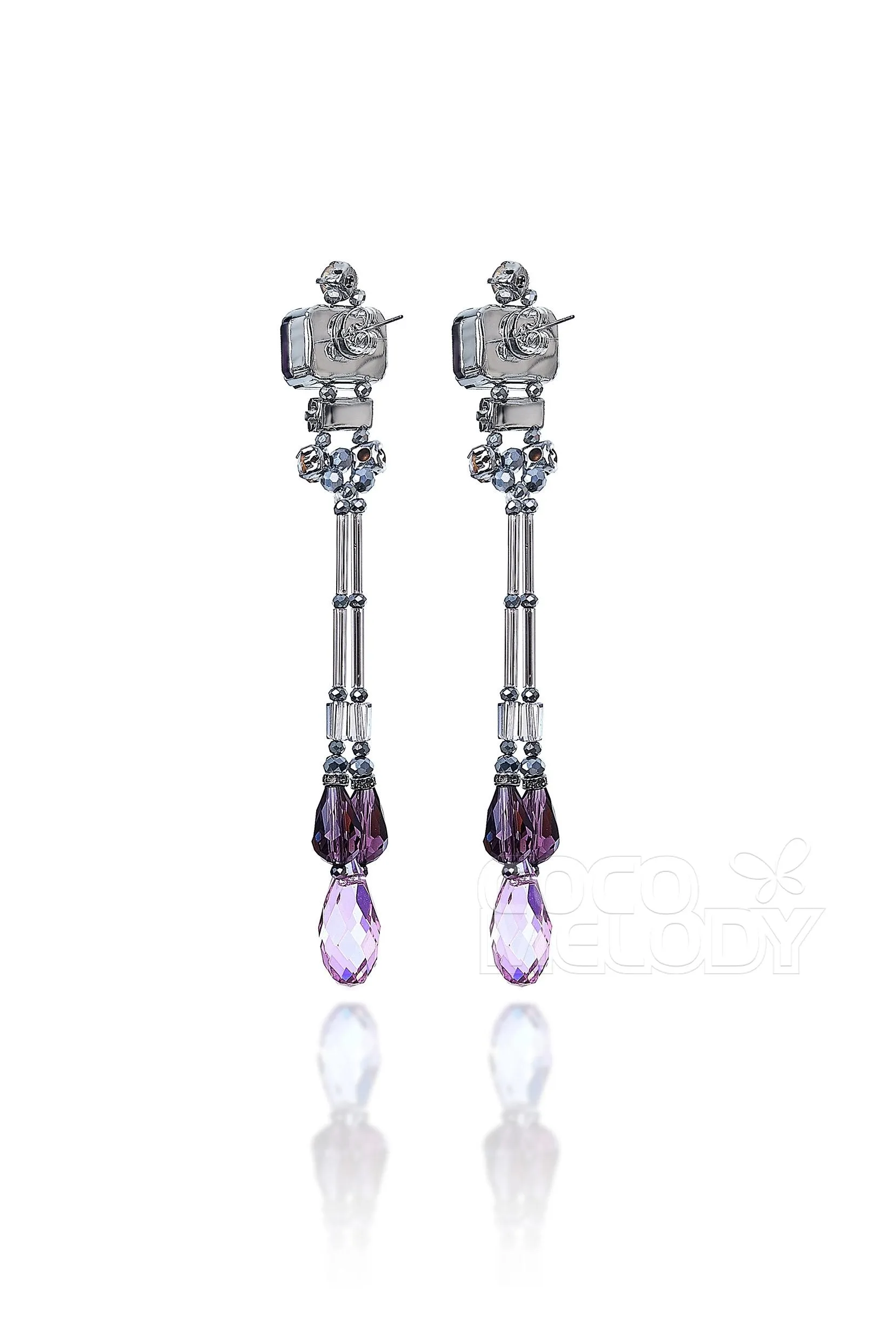 Modern Zircon Wedding Earrings with Jewel Beading HG18014 sold by Cocomelody product image thumbnail 4