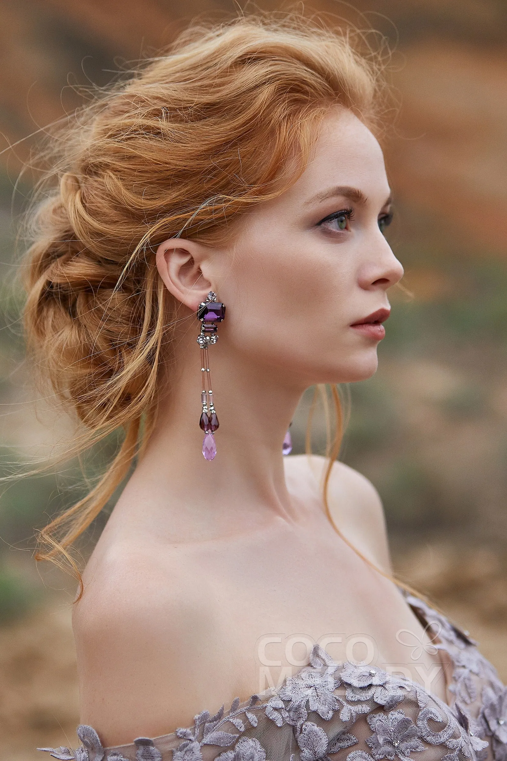 Modern Zircon Wedding Earrings with Jewel Beading HG18014 sold by Cocomelody product image thumbnail 2