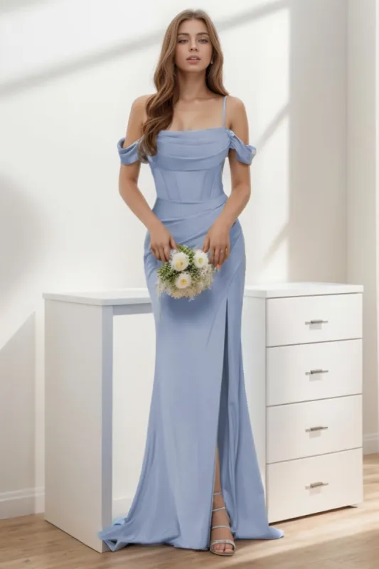 Trumpet-Mermaid Sweep-Brush Train Silk-Like Prom Dress CS0399 sold by Cocomelody