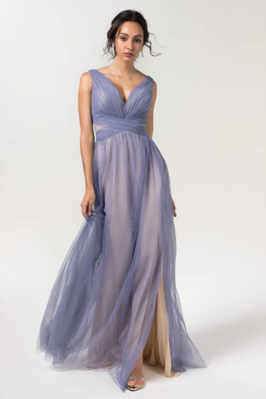 A-Line Floor Length Sparkling Tulle Bridesmaid Dress Formal Dresses CB0609 sold by Cocomelody