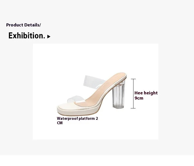 Round Crystal Block Heel Sandals 717951821802 sold by Cocomelody product image thumbnail 5