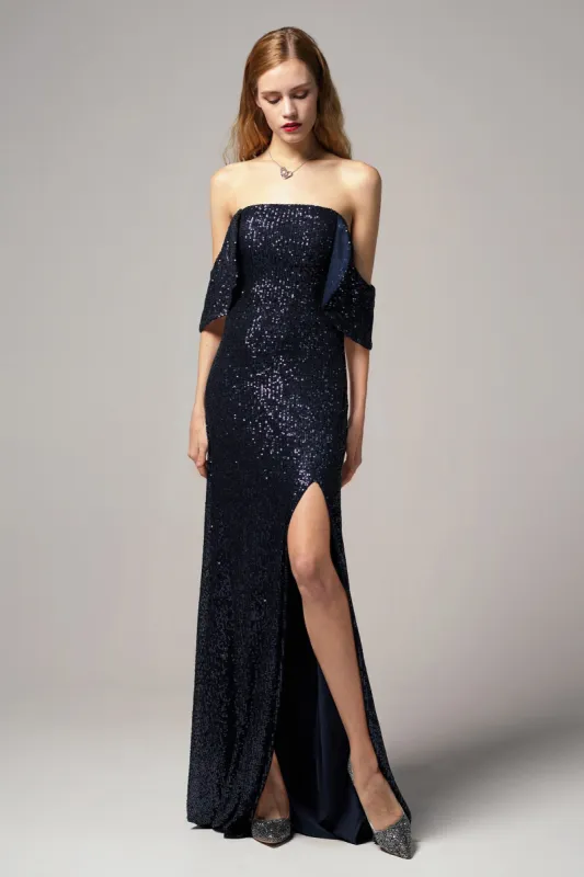 Sheath-Column Floor Length Sequined Dress CB0405 sold by Cocomelody