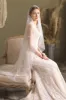 One-tier Cut Edge Tulle Tea Veils with Beading CV0294 sold by Cocomelody