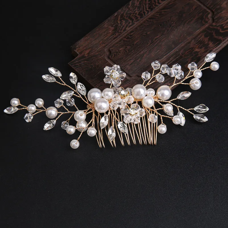 Pearl Bride Hair Comb Wedding Hair Accessories for Brides 597087436525 sold by Cocomelody