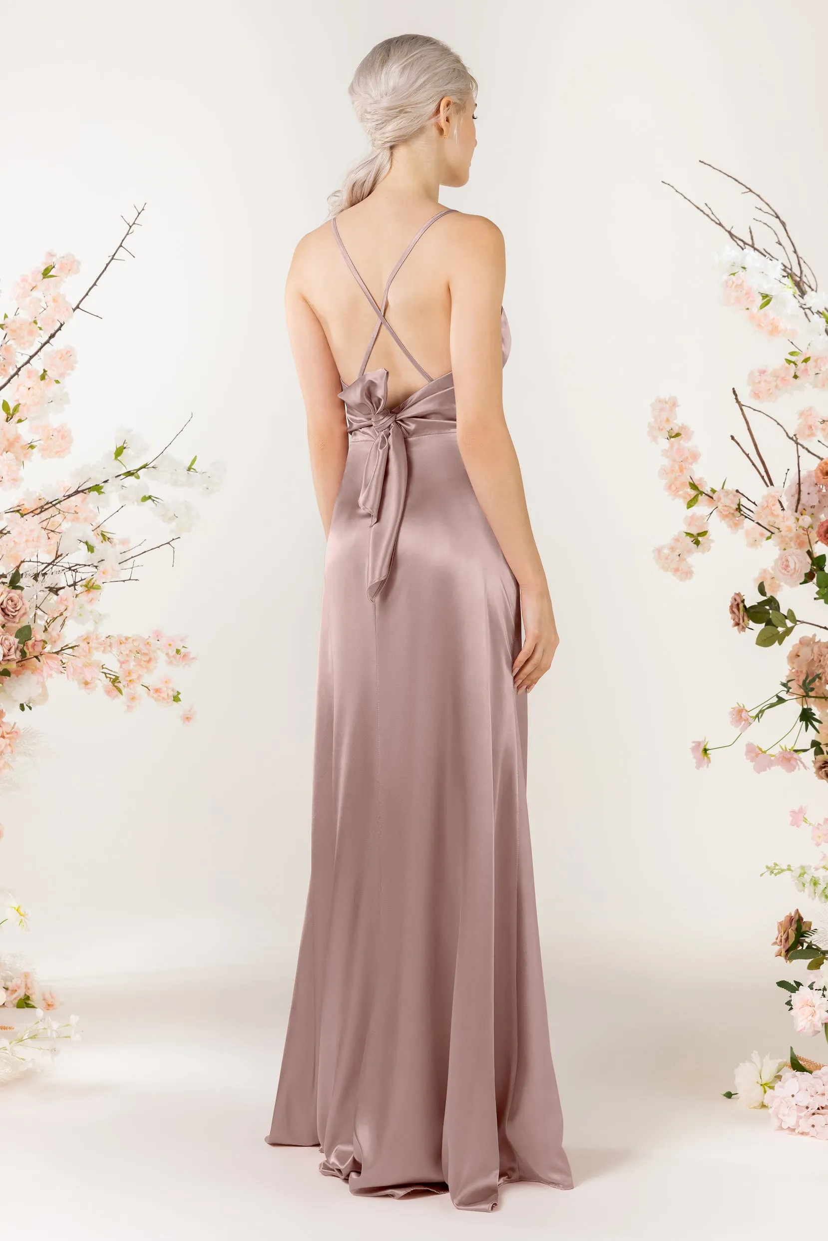Sheath Luxe Satin Bridesmaid Dress Formal Dresses CB0507 sold by Cocomelody product image thumbnail 4